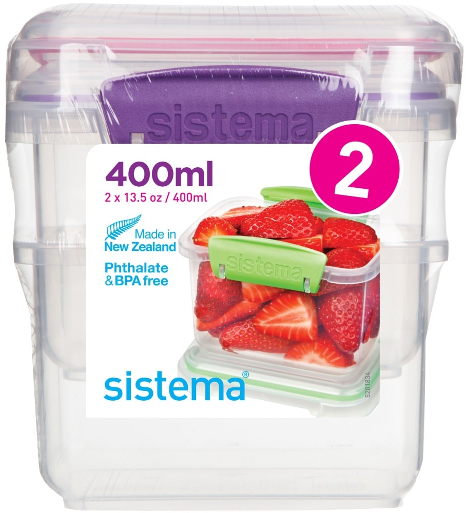 slide 1 of 1, Sistema 400Ml Containers, 2 ct