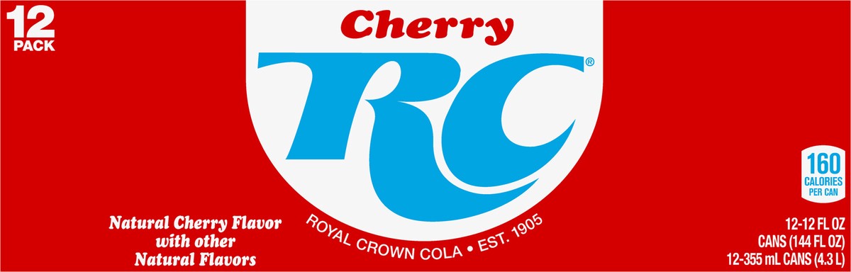 slide 7 of 9, RC Cola RC Cherry Cola Soda, 12 ct