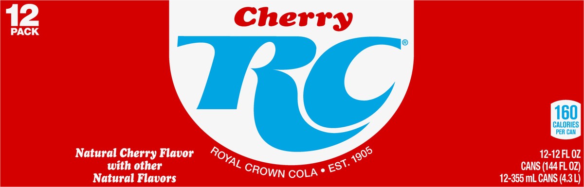 slide 8 of 9, RC Cola RC Cherry Cola Soda, 12 ct