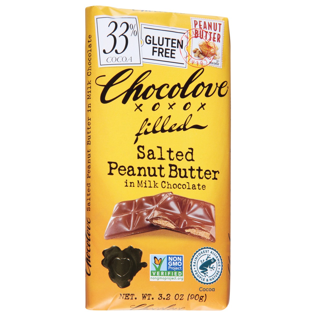 slide 2 of 9, Chocolove Filled Salted Peanut Butter In Milk Chocolate, 33% Cocoa Content, 3.2 oz