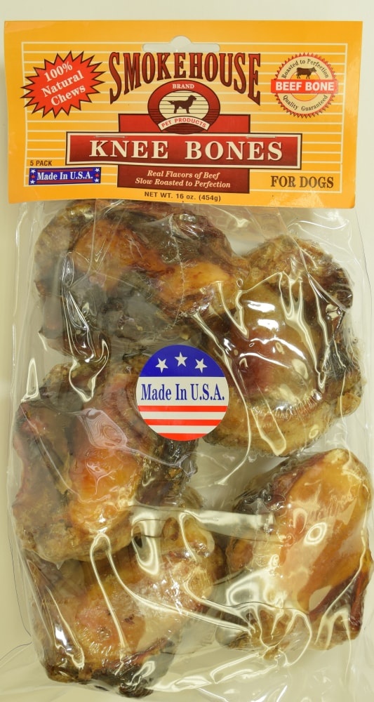 slide 1 of 1, Smokehouse Knee Bones for Dogs, 5 ct