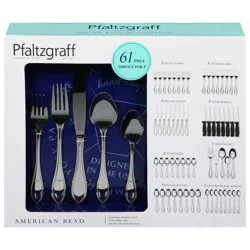 Pfaltzgraff American Bead Flatware Set 61 pc