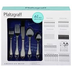 Pfaltzgraff American Bead Flatware Set 61 pc