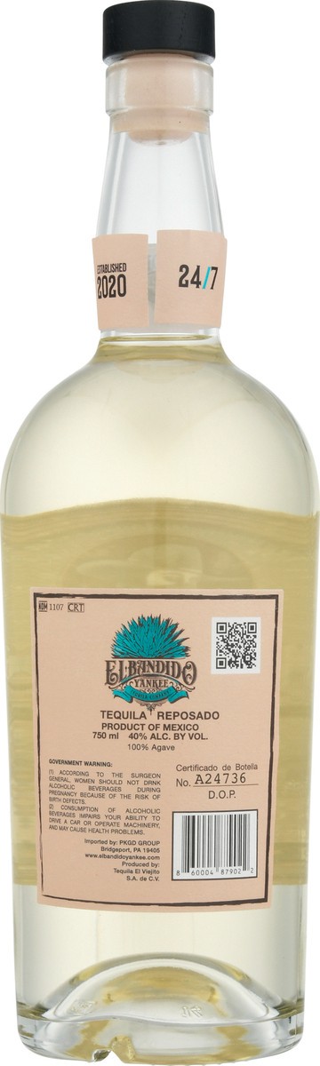 slide 9 of 12, El Bandido Yankee 100% Agave Reposado Tequila 750 ml, 750 ml