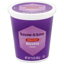 know & love Whole Milk Ricotta Cheese 15 Ounces