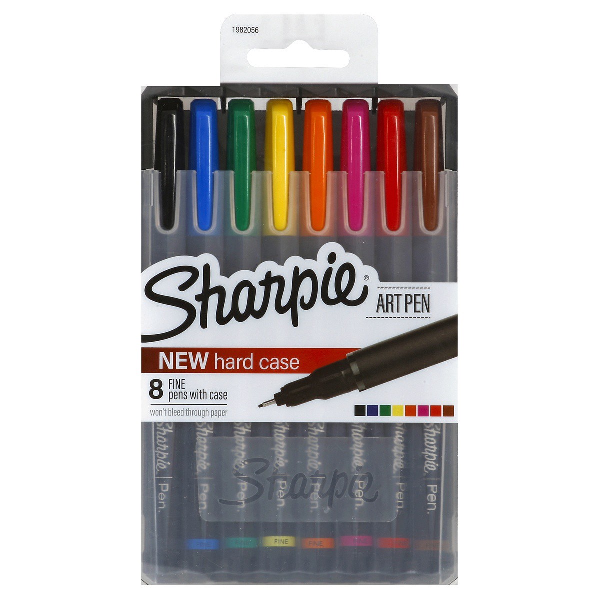 slide 1 of 2, Sharpie Art Pens, Fine Point, Assorted Colors, Hard Case, 8 ct