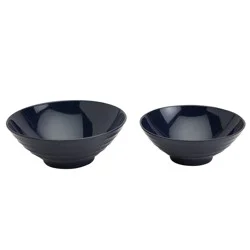 Infuse 2-Piece Nested Melamine Bowl Set - Navy