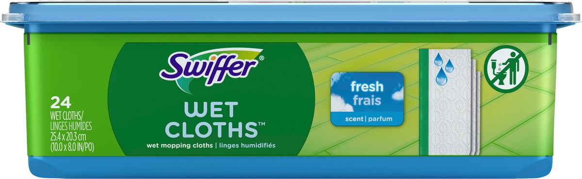 slide 3 of 3, Swiffer Sweeper Wet Mopping Cloth Refills for Floor Mopping and Cleaning, Multi-Surface Floor Cleaner, Fresh Scent, 24 count, 24 ct