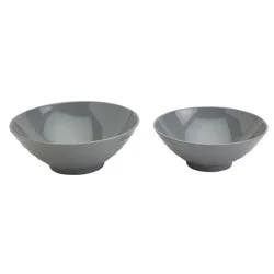 Infuse 2-Piece Nested Melamine Bowl Set - Gray