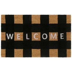 Welcome Plaid Doormat