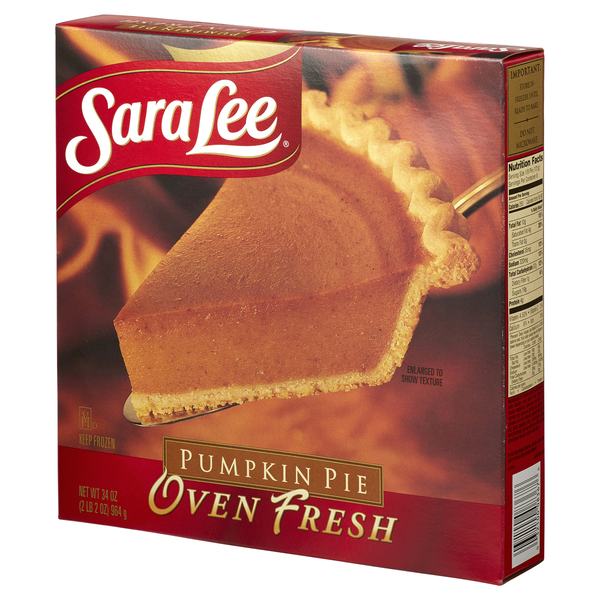 slide 1 of 1, Sara Lee Pumpkin Pie Oven Fresh, 34 oz