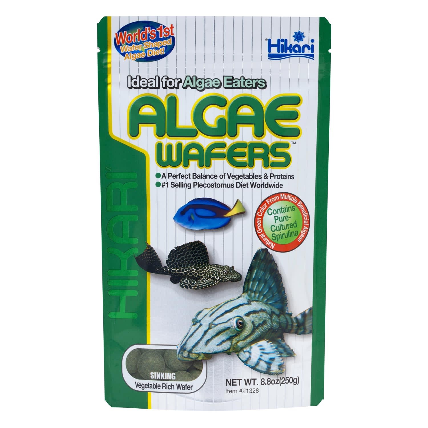 slide 1 of 1, Hikari Tropical Algae Wafers for Bottom Feeding Herbivorous Fish Food, 8.8 oz