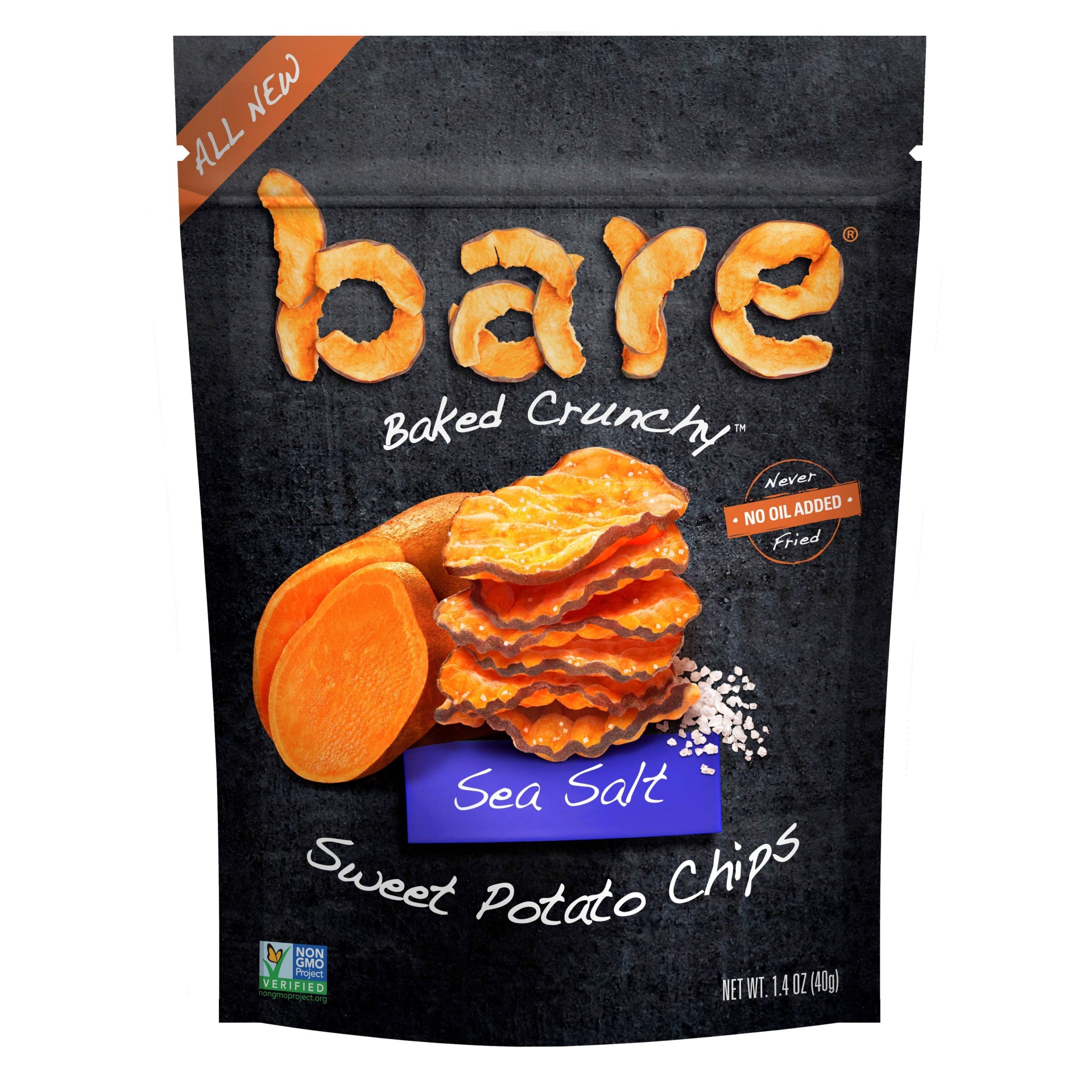 slide 1 of 2, Bare Baked Crunchy Sweet Potato Chips Sea Salt 1.4 Oz Bag, 1.4 oz