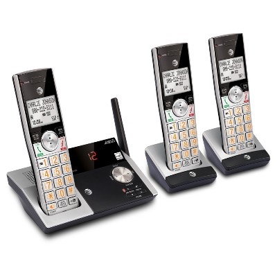 slide 1 of 3, AT&T CL82315 DECT 6.0 Cordless Phone System With Digital Answering Machine, 3 Handsets - Black, 1 ct