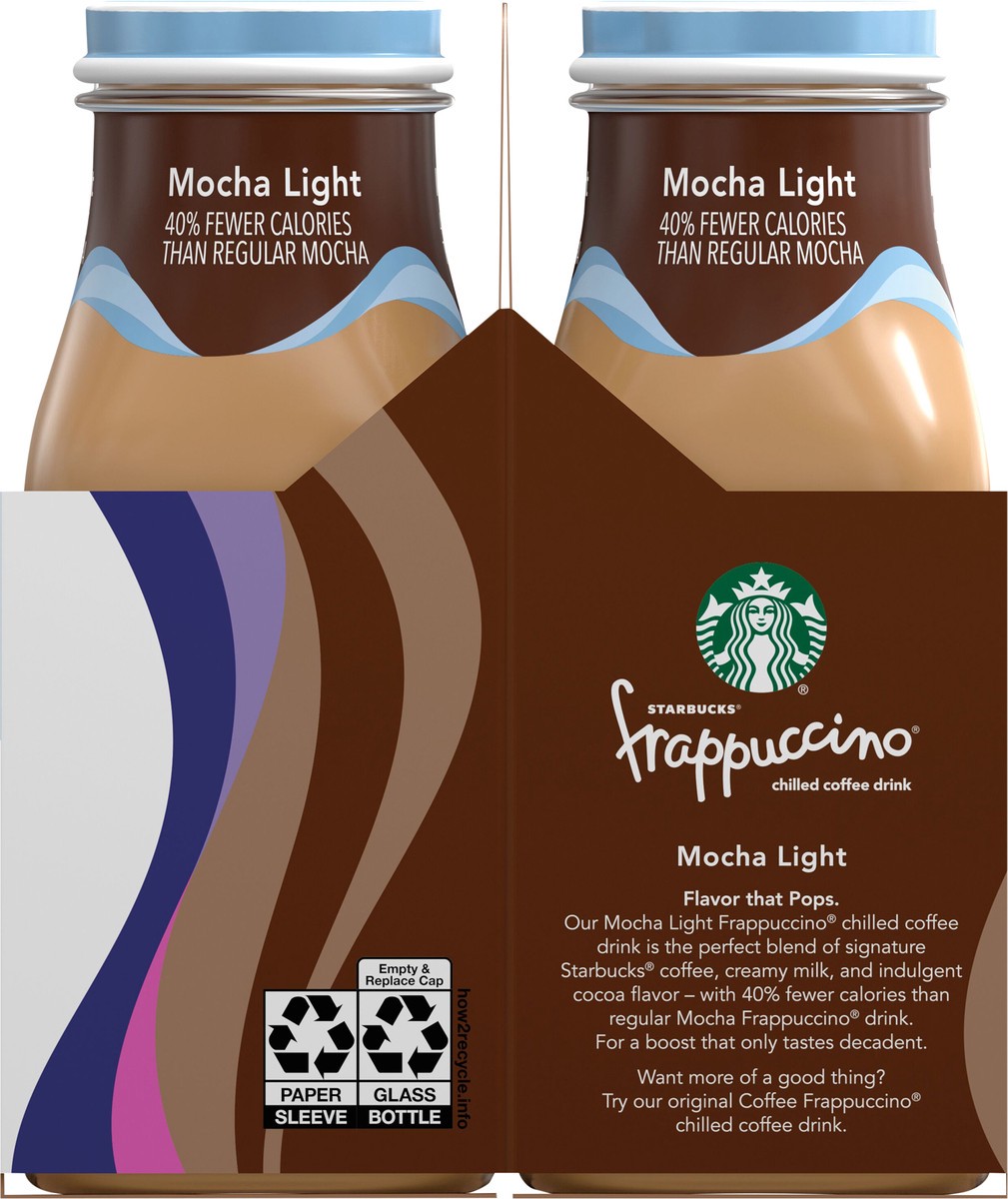 slide 5 of 5, Starbucks Frappuccino Mocha Light Chilled Coffee Drink 4 - 9.5 fl oz Bottles, 4 ct