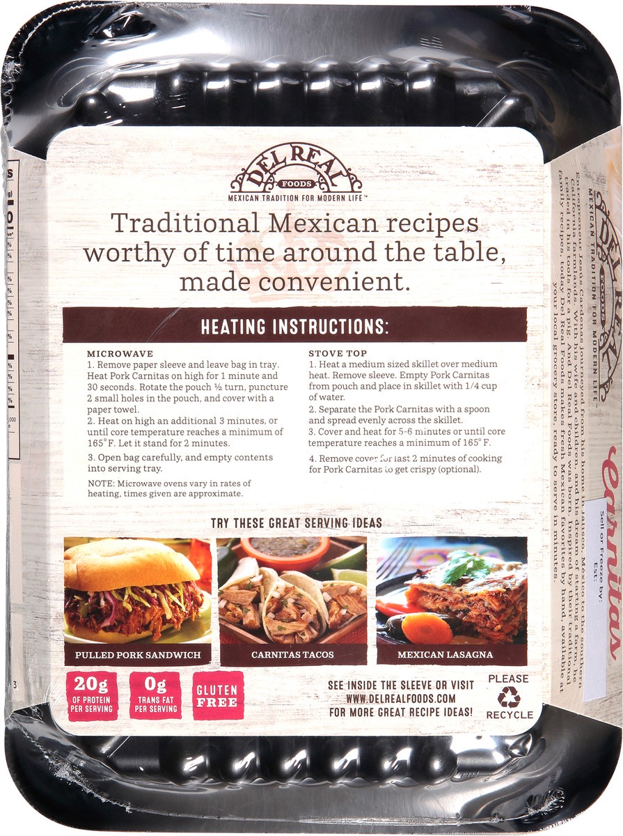 slide 5 of 9, Del Real Foods Carnitas Pork, 12 oz