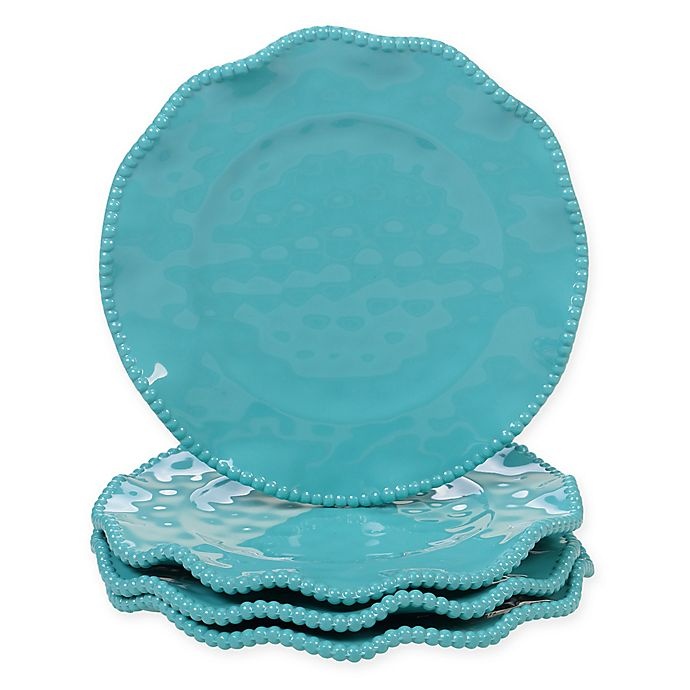 slide 1 of 1, Certified International Perlette Salad Plates - Teal, 4 ct