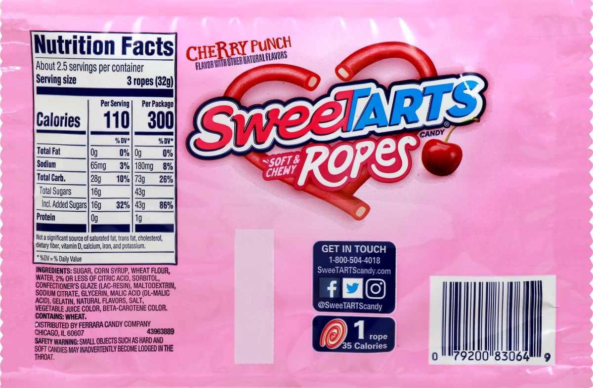 slide 8 of 8, SweeTARTS Valentines Soft & Chewy Ropes, 8 ct; 3 oz