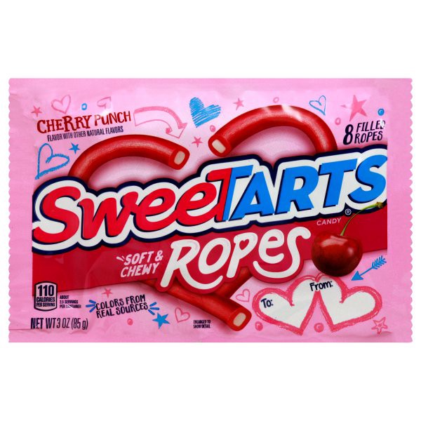 slide 1 of 8, SweeTARTS Valentines Soft & Chewy Ropes, 8 ct; 3 oz