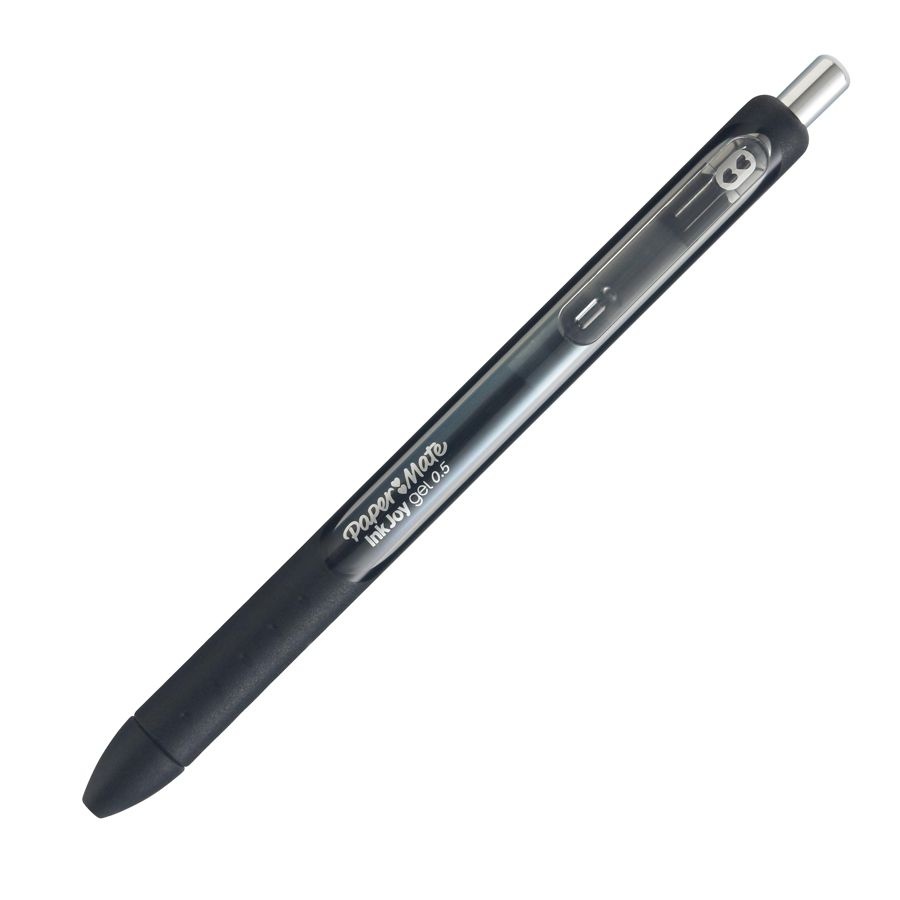 slide 7 of 10, Paper Mate Inkjoy Retractable Gel Pens, Fine Point, 0.5 Mm, Black Barrels, Assorted Ink Colors, Pack Of 3, 3 ct