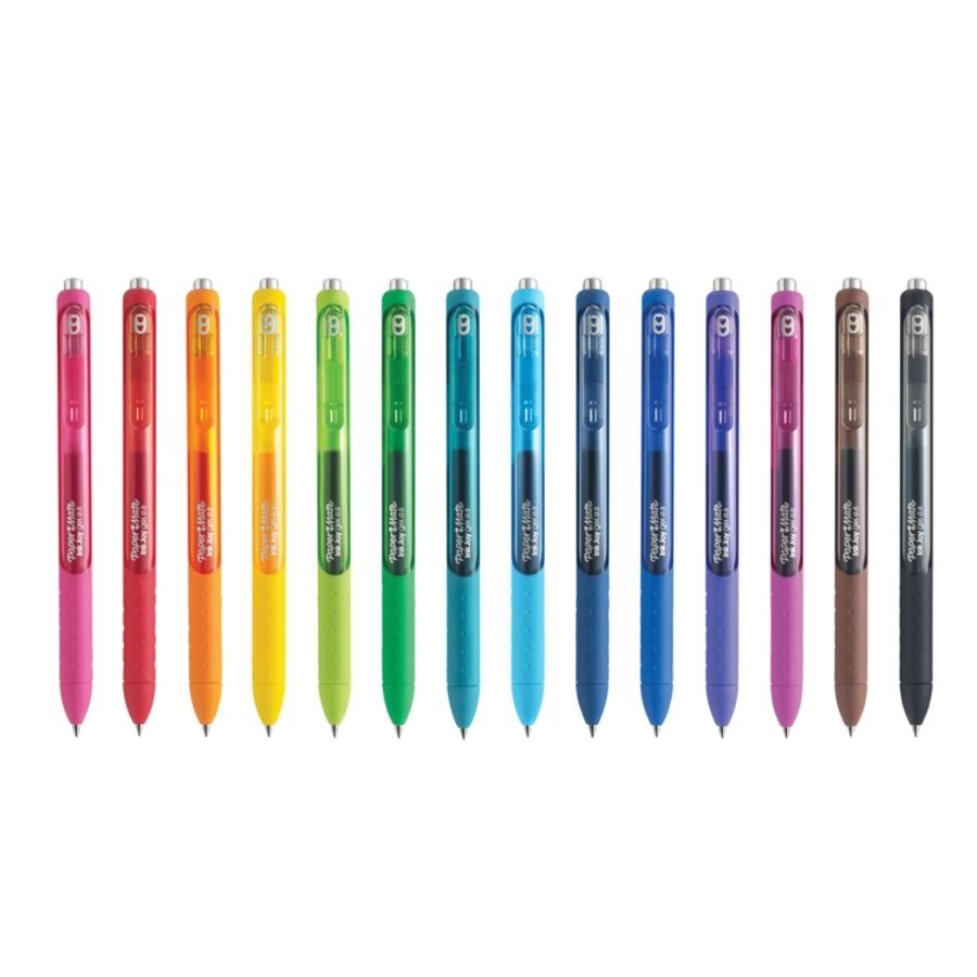 slide 8 of 10, Paper Mate Inkjoy Retractable Gel Pens, Fine Point, 0.5 Mm, Black Barrels, Assorted Ink Colors, Pack Of 3, 3 ct