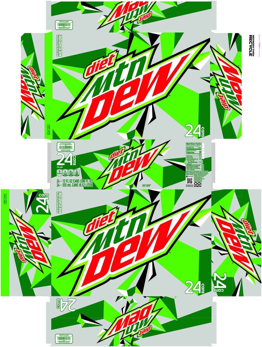 slide 5 of 13, Mountain Dew Diet Soda Citrus - 24 ct, 24 ct