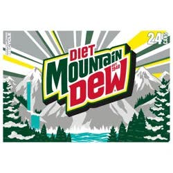 Mountain Dew Diet Soda Citrus 12 Fl Oz, 24 Count
