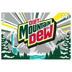 Mountain Dew Diet Soda Citrus 12 Fl Oz, 24 Count
