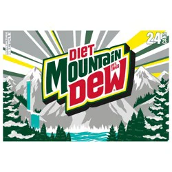 Mountain Dew Diet Soda Citrus 12 Fl Oz, 24 Count