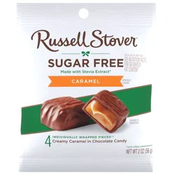 RUSSELL STOVER Sugar Free Caramel in Chocolate Candy, 2 oz. bag