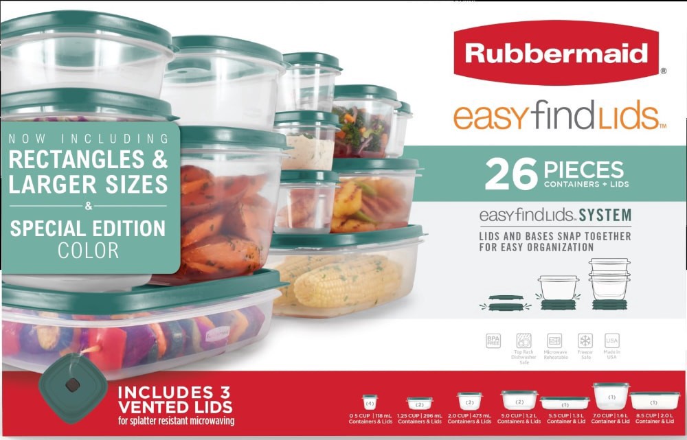 slide 1 of 2, Rubbermaid Easy Find Lids 26pc Set - EA, 1 ct