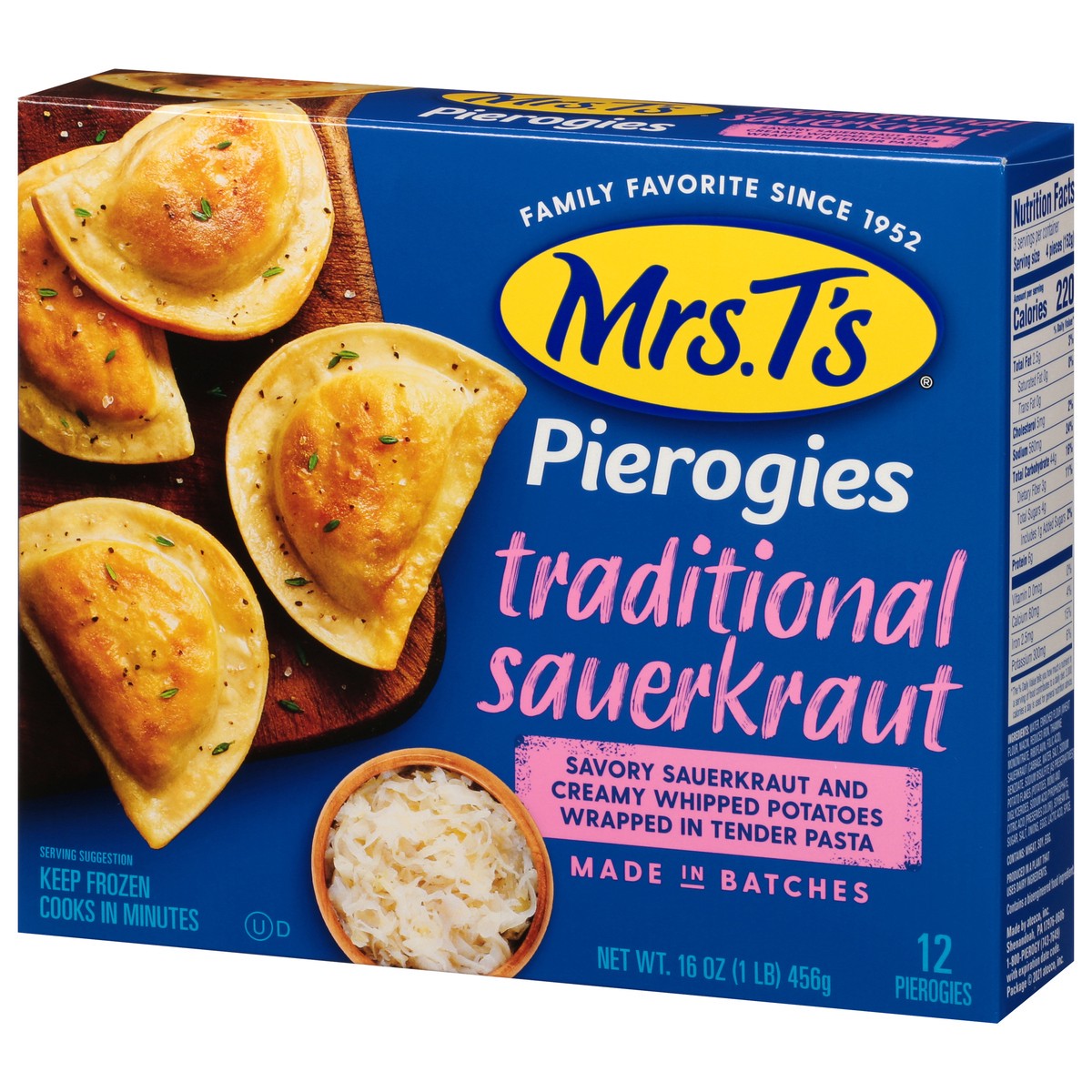 slide 2 of 14, Mrs. T's Traditional Sauerkraut Pierogies 12 ea, 12 ct