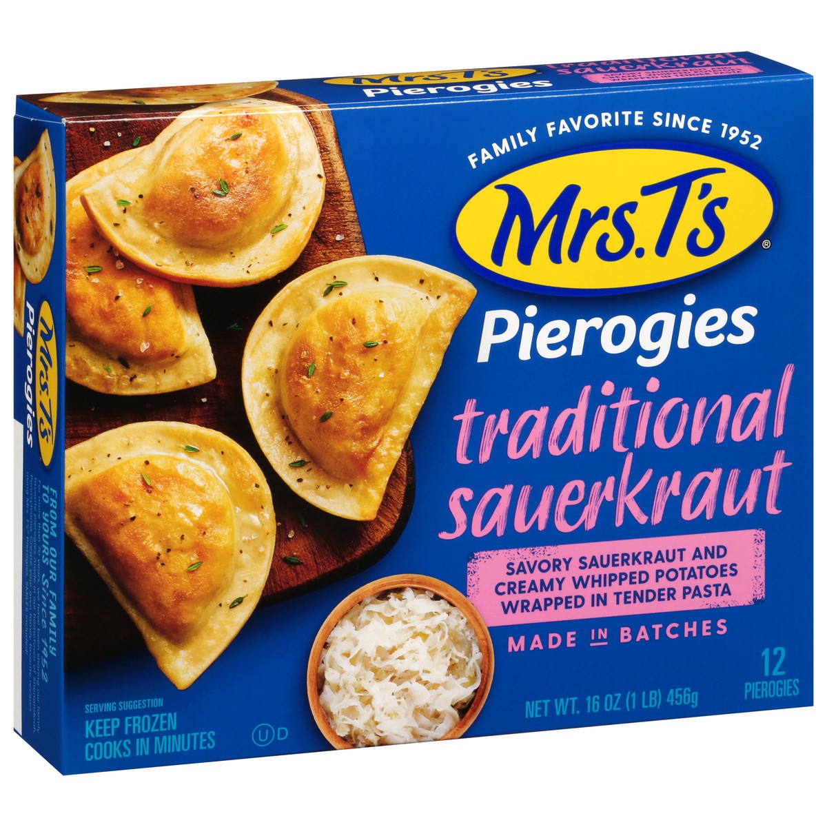 slide 5 of 14, Mrs. T's Traditional Sauerkraut Pierogies 12 ea, 12 ct