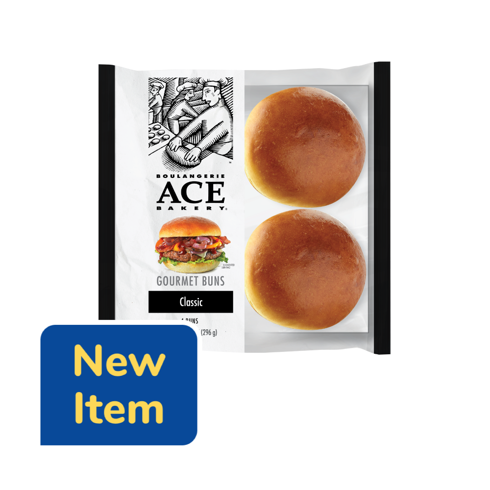 slide 1 of 5, Ace Bakery Classic Gourmet Burger Bun, 4 ct / 10.4 oz