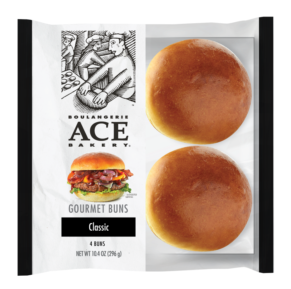 slide 1 of 6, Ace Bakery Classic Gourmet Burger Buns, 4 ct / 10.4 oz, 4 ct