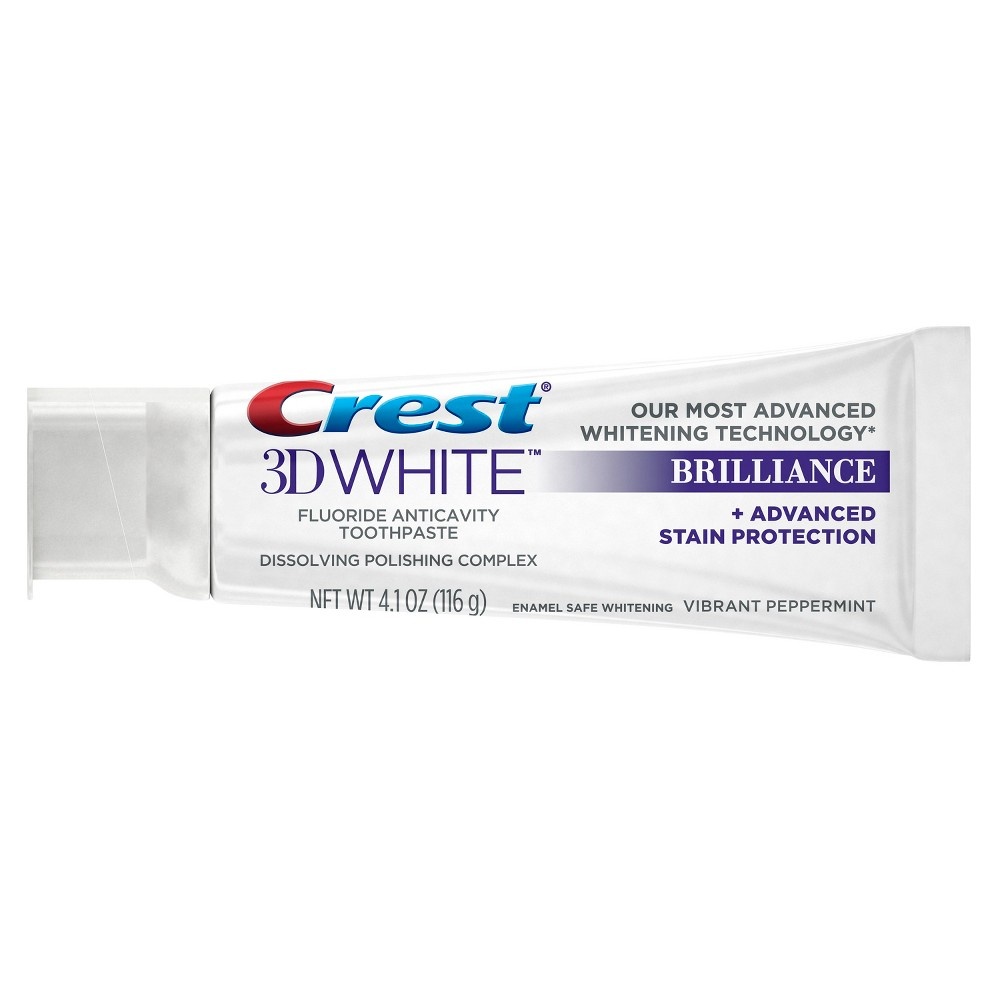 slide 3 of 4, Crest 3D White Brilliance Whitening Toothpaste - Vibrant Peppermint, 4.1 oz