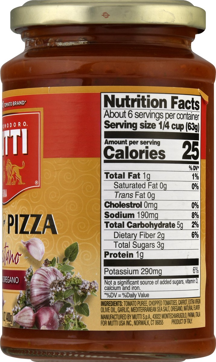 slide 6 of 13, Mutti Sauce for Pizza Positano Garlic & Oregano - 14 Oz, 14 oz