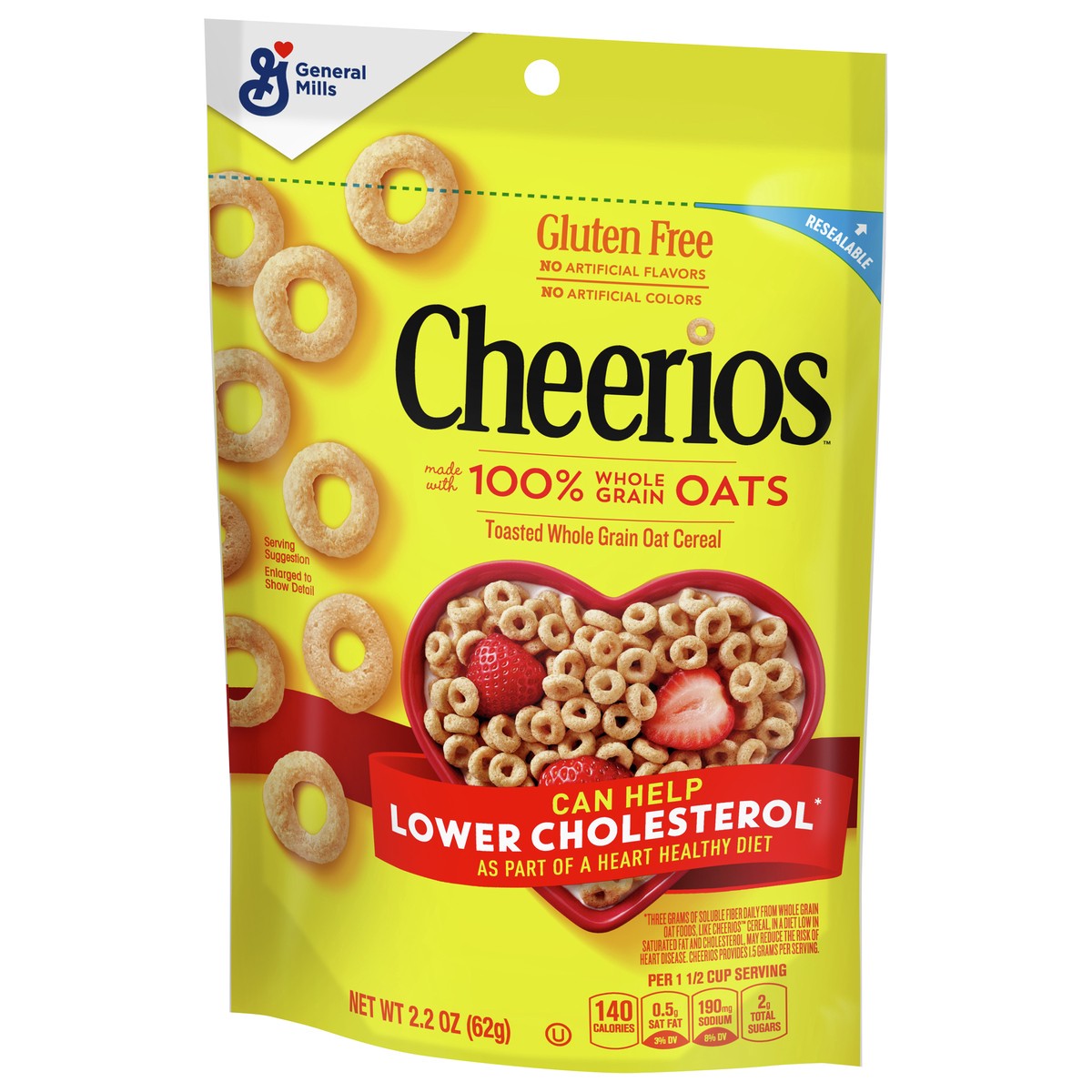 slide 3 of 9, Cheerios Whole Grain Oats Gluten-Free Breakfast Cereal, 2.2 oz Pouch, 2.2 oz