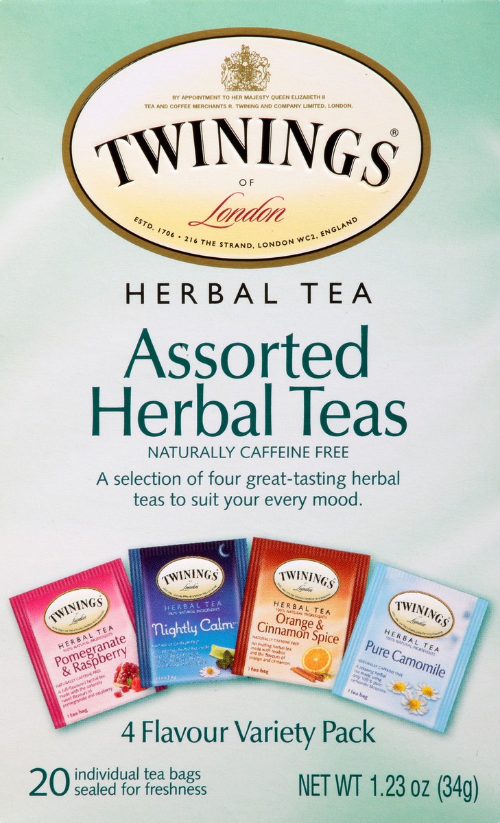 slide 1 of 9, Twinings Caffeine Free Variety Pack Tea Bags Assorted Herbal Tea - 20 ct, 20 ct