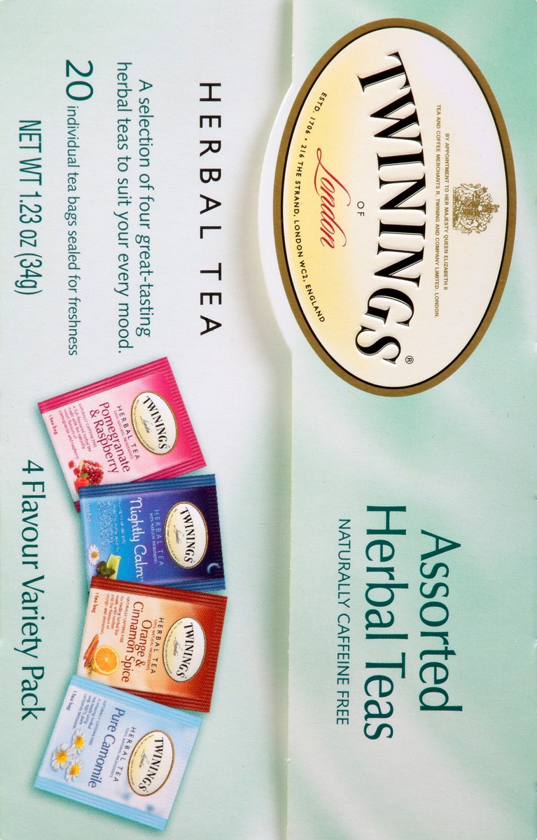 slide 6 of 9, Twinings Caffeine Free Variety Pack Tea Bags Assorted Herbal Tea - 20 ct, 20 ct