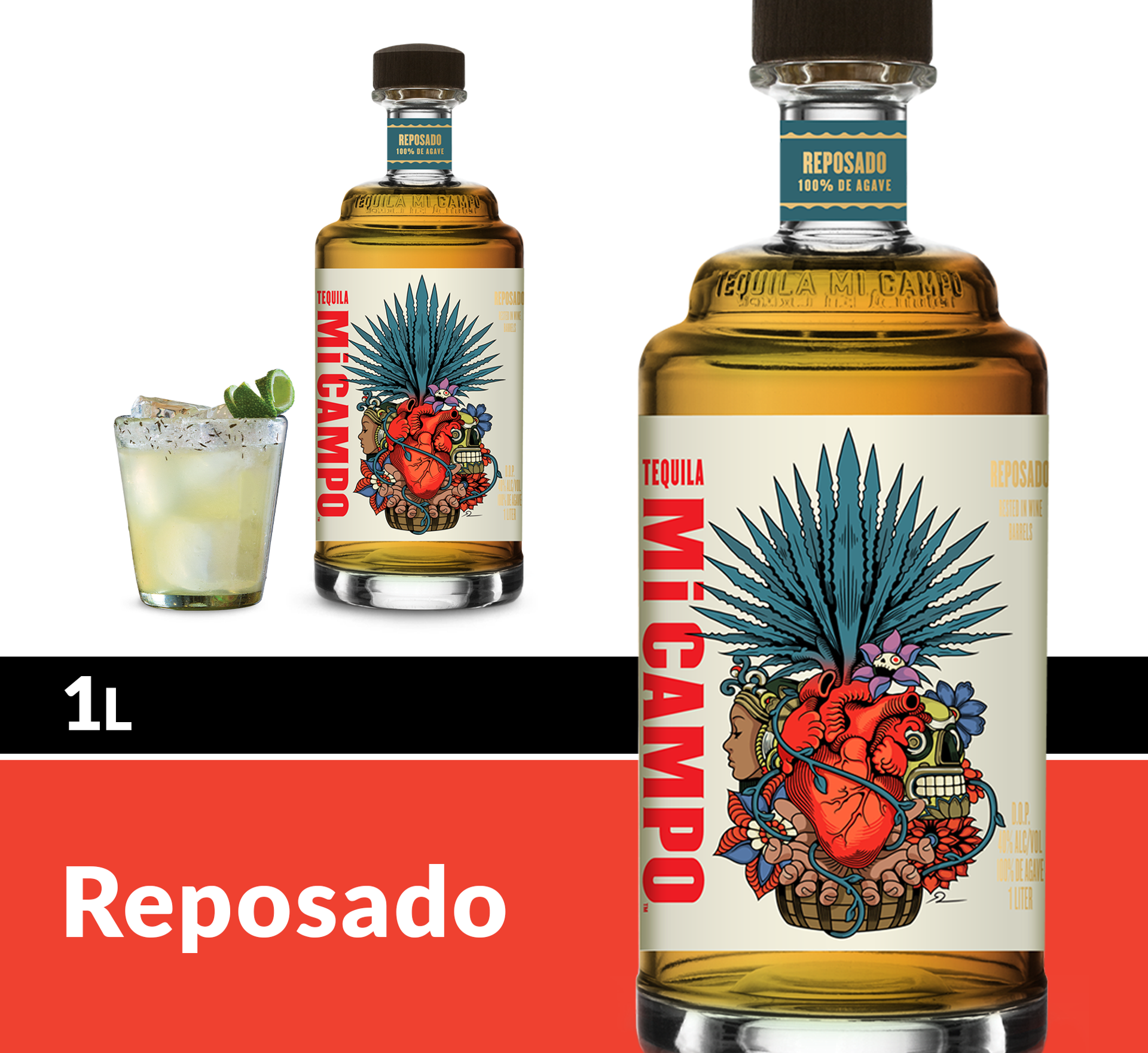 slide 4 of 10, Mi Campo Reposado Tequila, 80 Proof, 1 liter