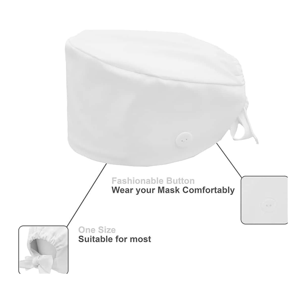 slide 1 of 1, SGU Solid White Cap with sweat-band o/s, One Size