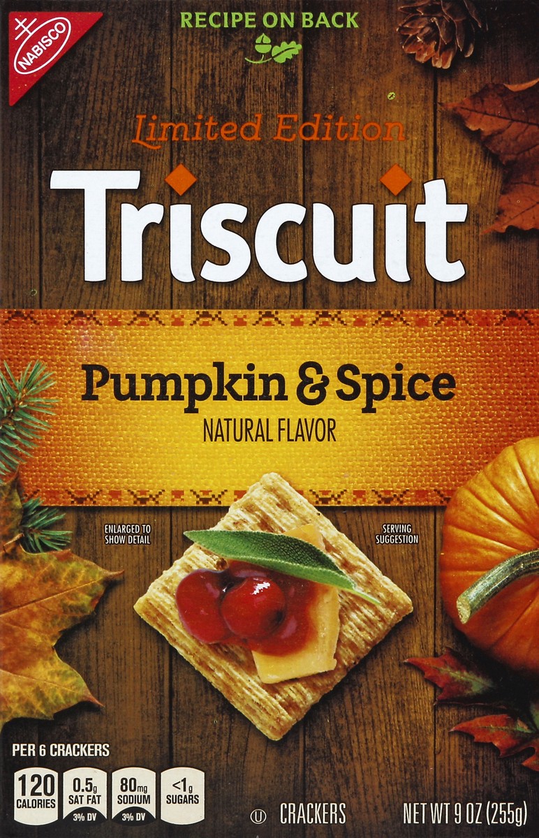 slide 1 of 5, Triscuit Pumpkin & Spice Crackers - Limited Edition, 9 oz