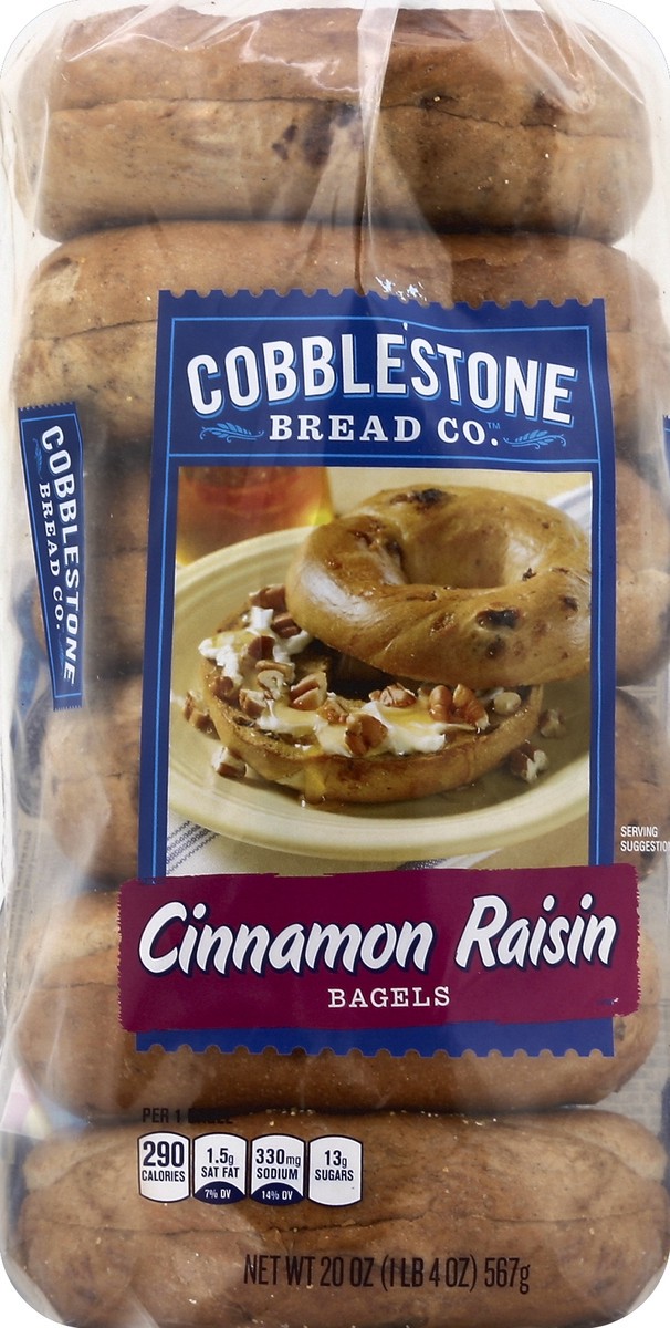 slide 5 of 5, Cobblestone Bread Co. Cinnamon Raisin Bagels, 20 oz