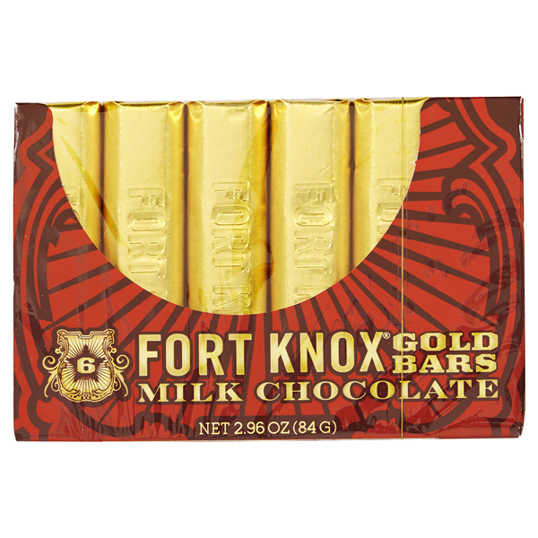 slide 1 of 1, Fort Knox Mini Milk Chocolate Gold Bars, 3 oz