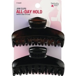 slide 1 of 1, Beauty 360 All-Day Hold Medium Jaw Clips, 2 ct