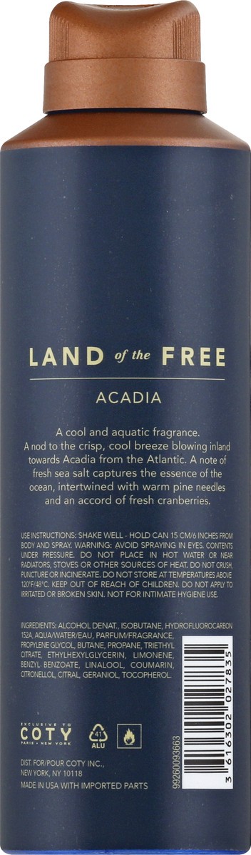 slide 10 of 11, Land of the Free Acadia Deodorizing Body Spray 6 oz, 1 ct