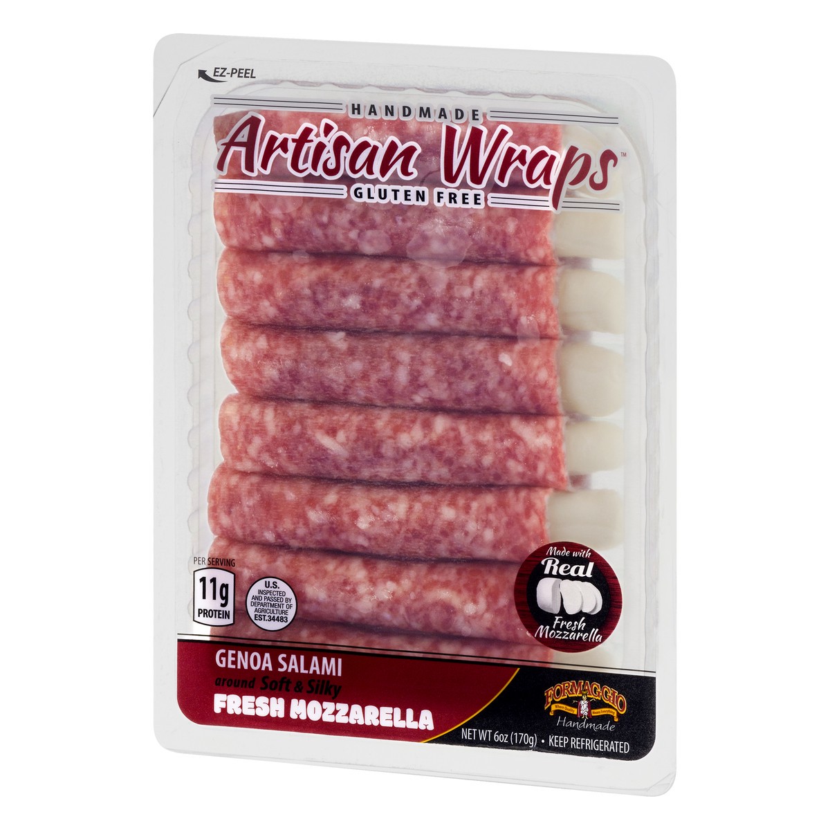 slide 9 of 9, Formaggio Salami Mozzarella Wrap, 6 oz