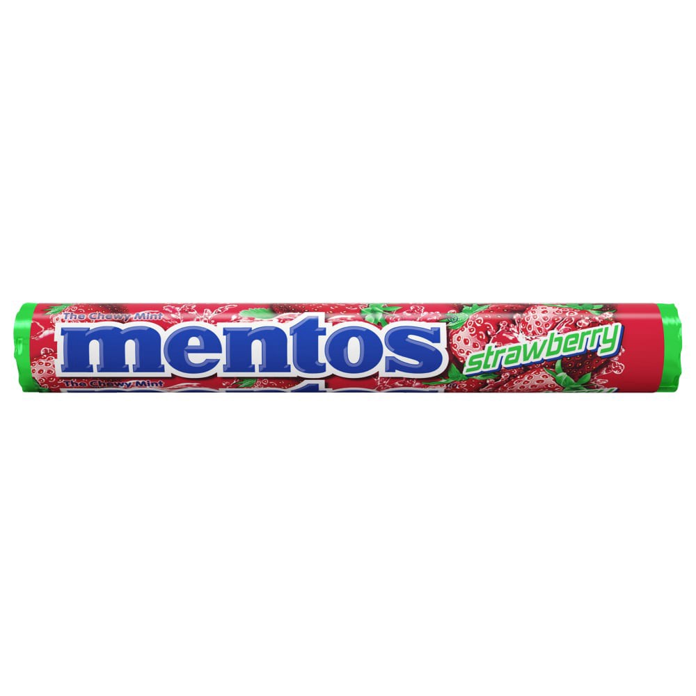 slide 1 of 9, Mentos Strawberry Candy 1.32 oz, 1.32 oz