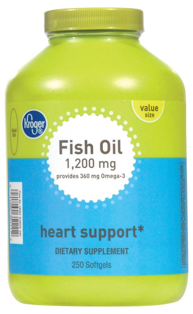 slide 1 of 1, Kroger Fish Oil 1200 mg, 250 ct